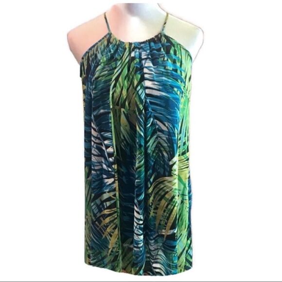 NWOT Cynthia Rowley Palm Print Sleeveless Dress - Picture 1 of 5